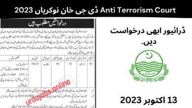 Anti Terrorism Court ڈی جی خان نوکریاں 2023 - ڈرائیور ابھی درخواست دیں۔